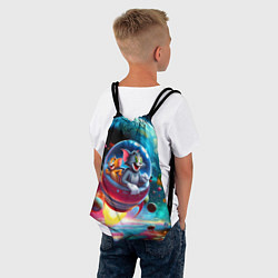 Рюкзак-мешок Том и Джерри летят в ракете - нейроарт, цвет: 3D-принт — фото 2