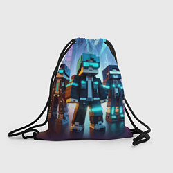 Рюкзак-мешок Minecraft - neon metropolis ai art, цвет: 3D-принт