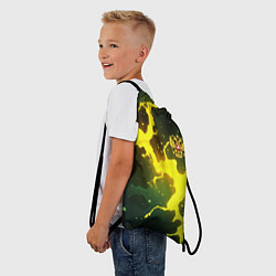 Рюкзак-мешок Герб России зеленый разлом, цвет: 3D-принт — фото 2