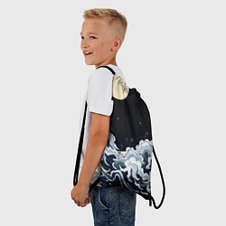 Рюкзак-мешок Японские волны и луна, цвет: 3D-принт — фото 2