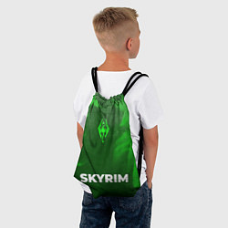 Рюкзак-мешок Skyrim - green gradient по-центру, цвет: 3D-принт — фото 2