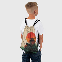 Рюкзак-мешок Храм в горах, цвет: 3D-принт — фото 2