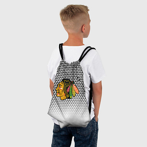 Мешок для обуви Чикаго Блэкхокс - геометрический паттерн с градиен / 3D-принт – фото 4