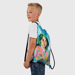 Рюкзак-мешок Билли Айлиш в стиле коллажа, цвет: 3D-принт — фото 2