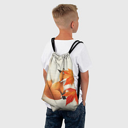 Рюкзак-мешок Лиса под осенними листьями, цвет: 3D-принт — фото 2
