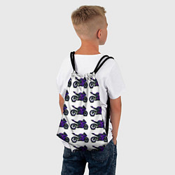 Рюкзак-мешок Motorcycle purple gloss, цвет: 3D-принт — фото 2