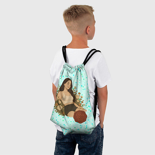 Мешок для обуви Lana Del Rey сидит в цветах / 3D-принт – фото 4