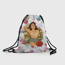 Рюкзак-мешок Lana Del Rey в полевых цветах, цвет: 3D-принт