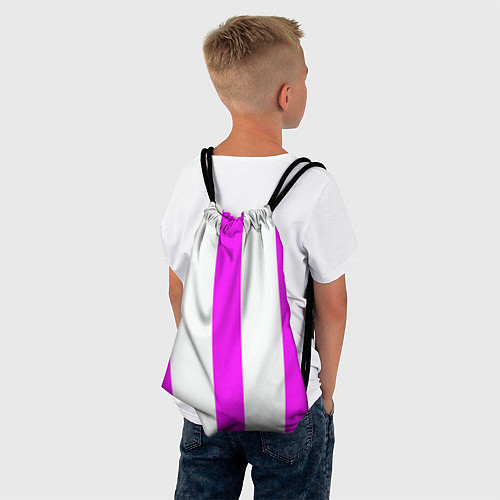 Мешок для обуви Color white pink lines / 3D-принт – фото 4