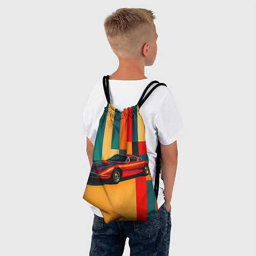 Мешок для обуви Спорткар ретрофутуризм поп-арт 1970-е / 3D-принт – фото 4