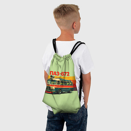 Мешок для обуви Ретро автобус ПАЗ-672 поп-арт / 3D-принт – фото 4