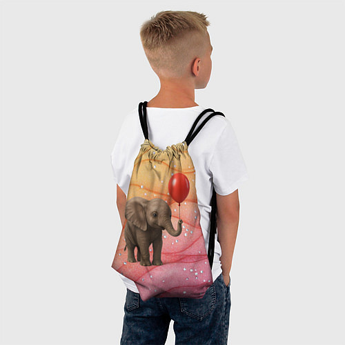 Мешок для обуви Слоненок с красным воздушным шариком / 3D-принт – фото 4