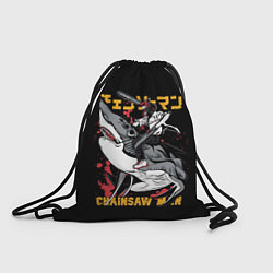 Рюкзак-мешок Человек бензопила на акуле Бим, цвет: 3D-принт