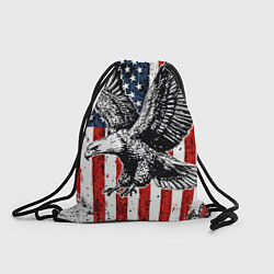 Мешок для обуви Орел на фоне американского флага USA