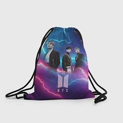 Мешок для обуви BTS на фоне молний
