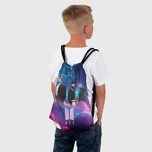 Мешок для обуви BTS на фоне молний / 3D-принт – фото 4