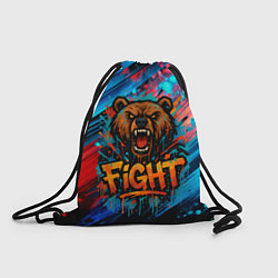 Рюкзак-мешок Fight - медведь в краске, цвет: 3D-принт