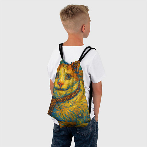 Мешок для обуви Кот-мем бу в стиле Ван Гога / 3D-принт – фото 4