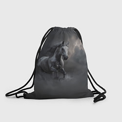 Рюкзак-мешок Белая лошадь в тумане, цвет: 3D-принт