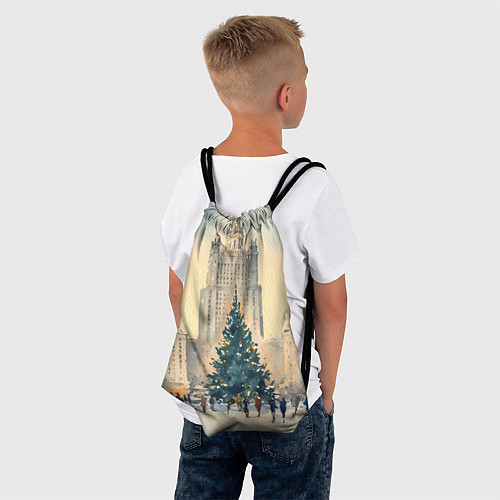 Мешок для обуви Москва новогодняя елка / 3D-принт – фото 4