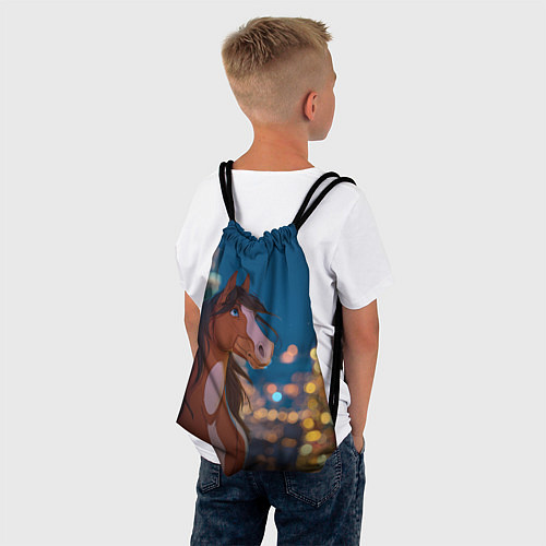 Мешок для обуви Лошадь у елки / 3D-принт – фото 4