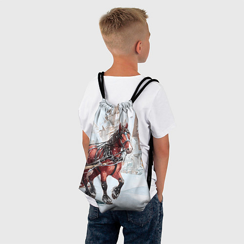 Мешок для обуви Лошадка с упряжкой подарков / 3D-принт – фото 4