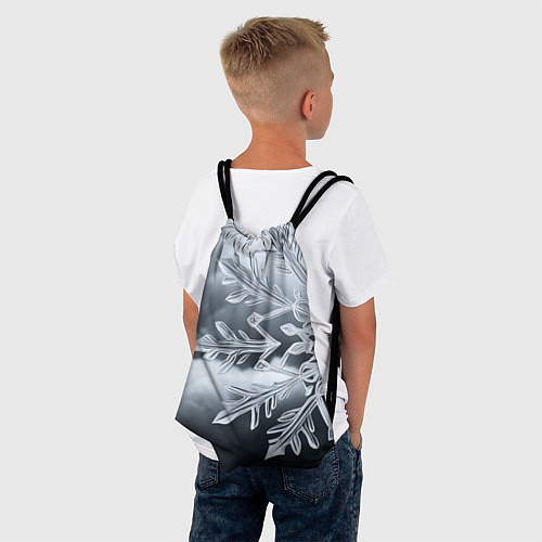 Мешок для обуви Снежинка на черно белое / 3D-принт – фото 4