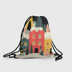 Мешок для обуви Разноцветные новогодние дома