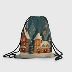 Рюкзак-мешок Сказочный Новогодний городок, цвет: 3D-принт