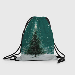 Мешок для обуви Новый год в зеленом стиле