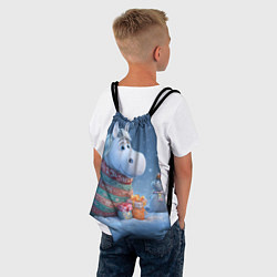 Рюкзак-мешок Новогодняя лошадь с подарками, цвет: 3D-принт — фото 2