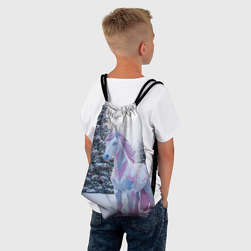 Мешок для обуви Геометрическая новогодняя лошадка / 3D-принт – фото 4