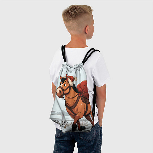 Мешок для обуви Лошадка везет новогодние подарки / 3D-принт – фото 4