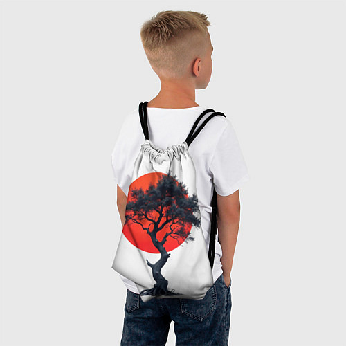 Мешок для обуви Японское дерево и солнце / 3D-принт – фото 4