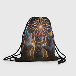 Рюкзак-мешок Праздничные коты, цвет: 3D-принт