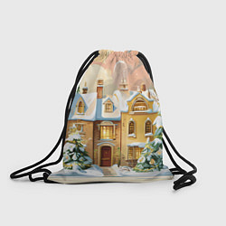 Рюкзак-мешок Новогодний город, цвет: 3D-принт