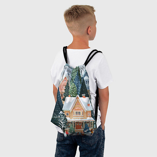 Мешок для обуви Новогодний елочный двор / 3D-принт – фото 4