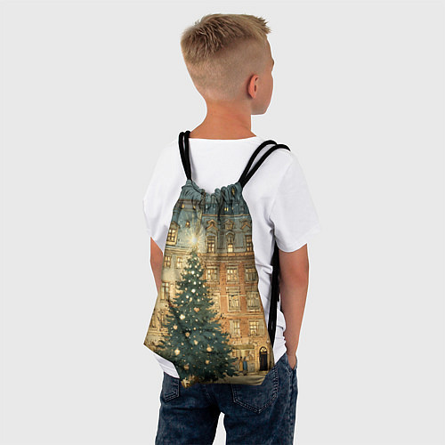 Мешок для обуви Новогодний старый город / 3D-принт – фото 4