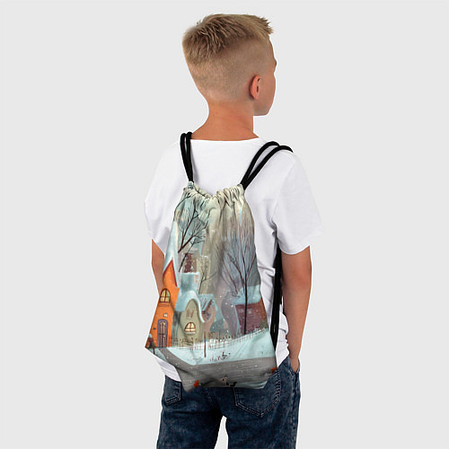 Мешок для обуви Милый новогодний дворик / 3D-принт – фото 4