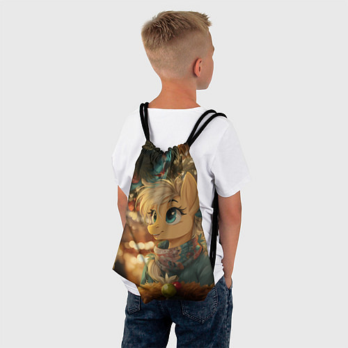 Мешок для обуви Милая лошадка под елочкой / 3D-принт – фото 4