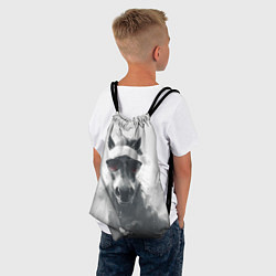 Рюкзак-мешок Черно-белый новогодний конь, цвет: 3D-принт — фото 2