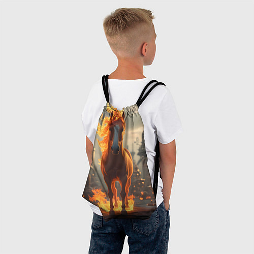 Мешок для обуви Огненная лошадь в стиле стимпанк / 3D-принт – фото 4