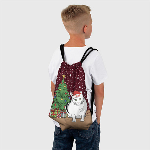 Мешок для обуви Кот Бендер и ёлка / 3D-принт – фото 4