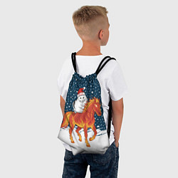 Рюкзак-мешок Кот Бендер и огненный конь - 2026, цвет: 3D-принт — фото 2