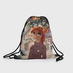 Рюкзак-мешок Новогодняя аниме лошадка, цвет: 3D-принт