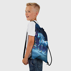 Рюкзак-мешок Сияющая новогодняя лошадка, цвет: 3D-принт — фото 2