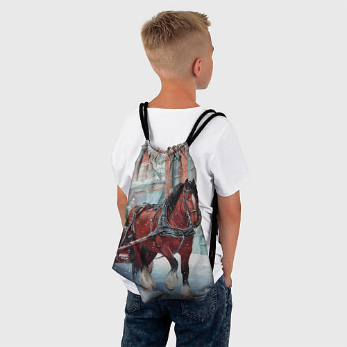 Мешок для обуви Лошадка с новогодней повозкой / 3D-принт – фото 4