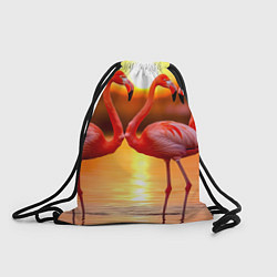Мешок для обуви Розовый закат с фламинго