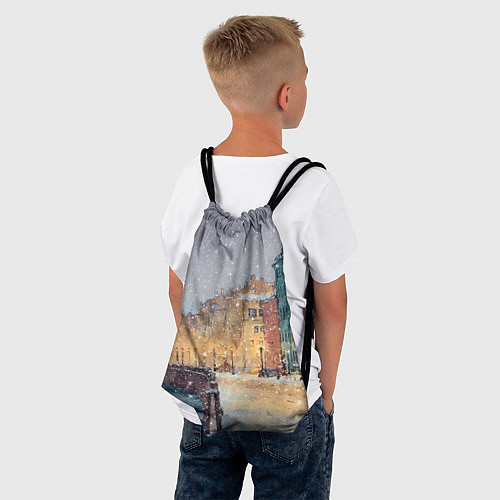 Мешок для обуви Санкт-Петербург - снегопад / 3D-принт – фото 4