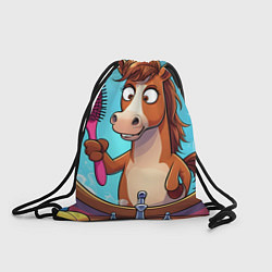 Рюкзак-мешок Лошадка с расческой, цвет: 3D-принт